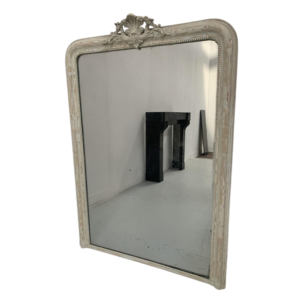 Miroir de style Louis XV en bois et stuc patiné – XIXᵉ siècle