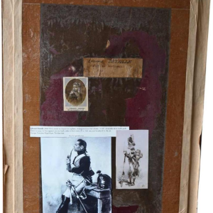 Edouard Detaille, drawing ink pencil on paper, Officer of the Imperial Guard Grenadiers, 19th c