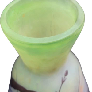 Emile Gallé, Art Deco pâte de verre vaas, decoratie 'Sprinkhaan', ca 1900 / 1920