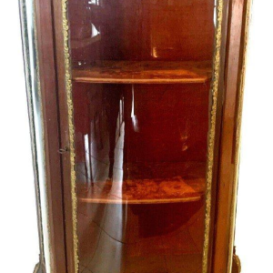 Napoleon III curved display cabinet in mahogany and chased bronze – 20th century