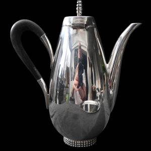Jakob Grimminger, Art Deco silver tea / coffee set, tête-à-tête, German design, early 20th century