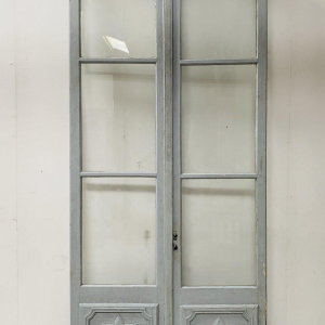 Double porte de passage en bois patiné – XIXᵉ siècle