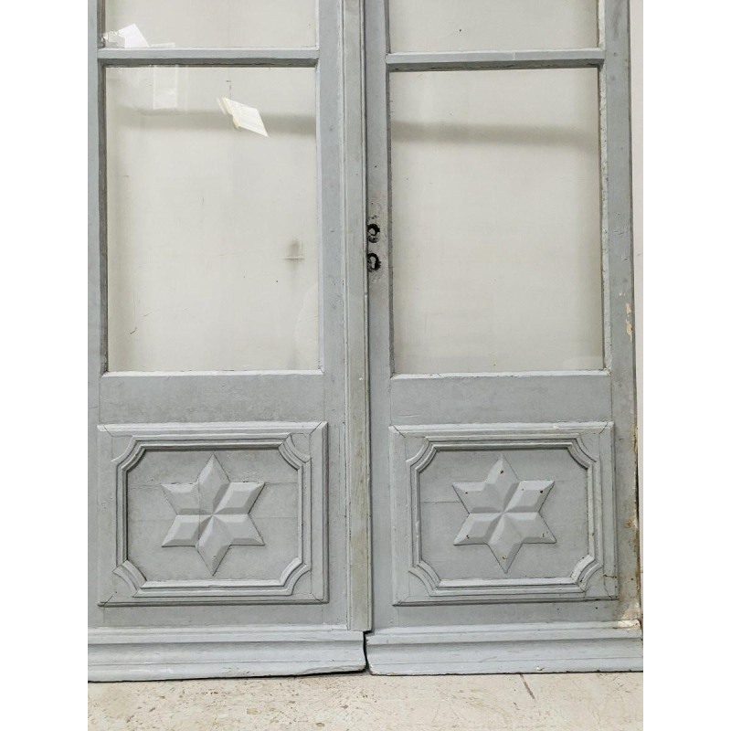 Double doorway in patinated wood – 19th century