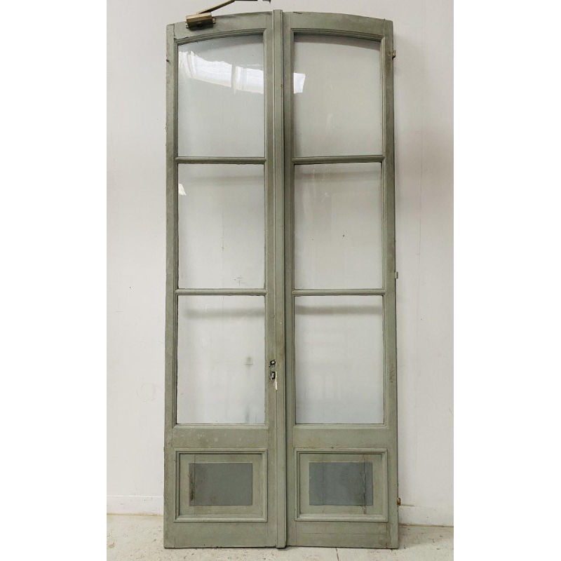 Double porte de passage en bois patiné – XIXᵉ siècle