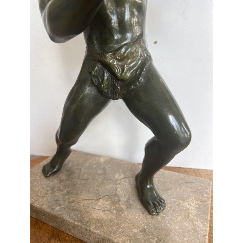 « Le Boxeur » sculpture en bronze à patine brun / vert – XXᵉ siècle