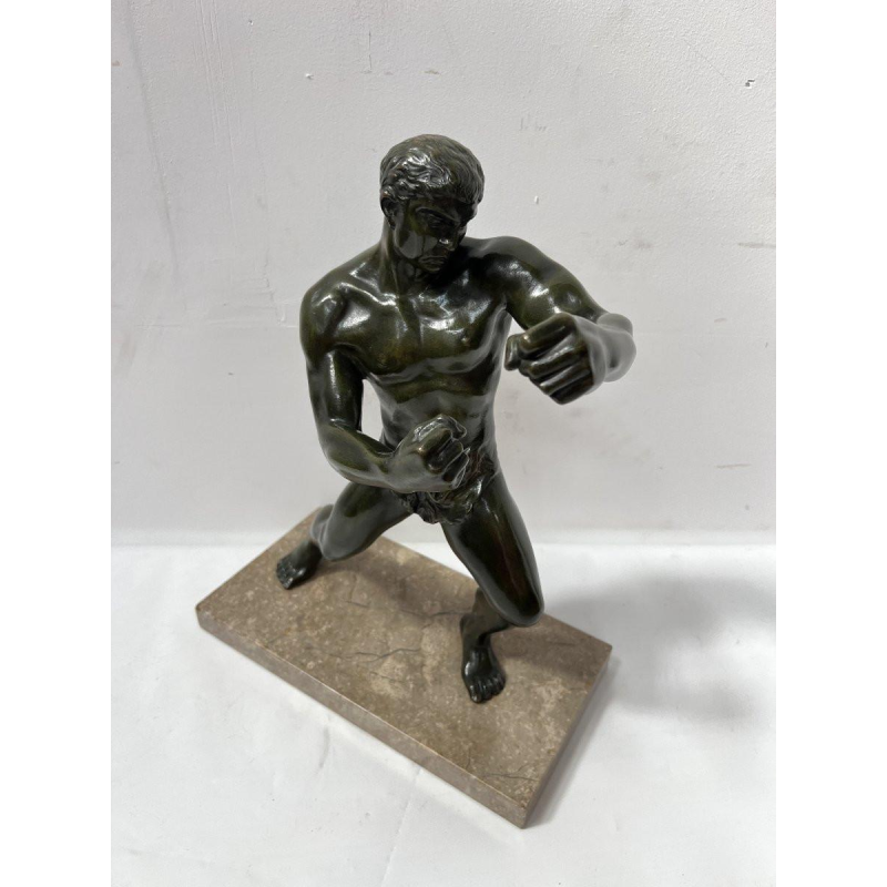 « Le Boxeur » sculpture en bronze à patine brun / vert – XXᵉ siècle