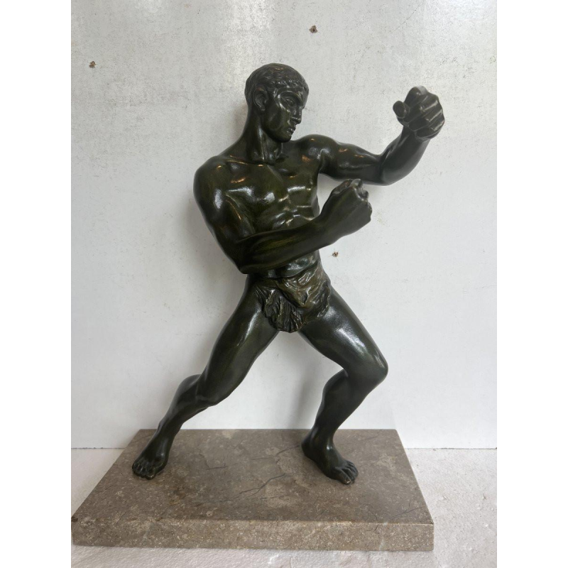 « Le Boxeur » sculpture en bronze à patine brun / vert – XXᵉ siècle