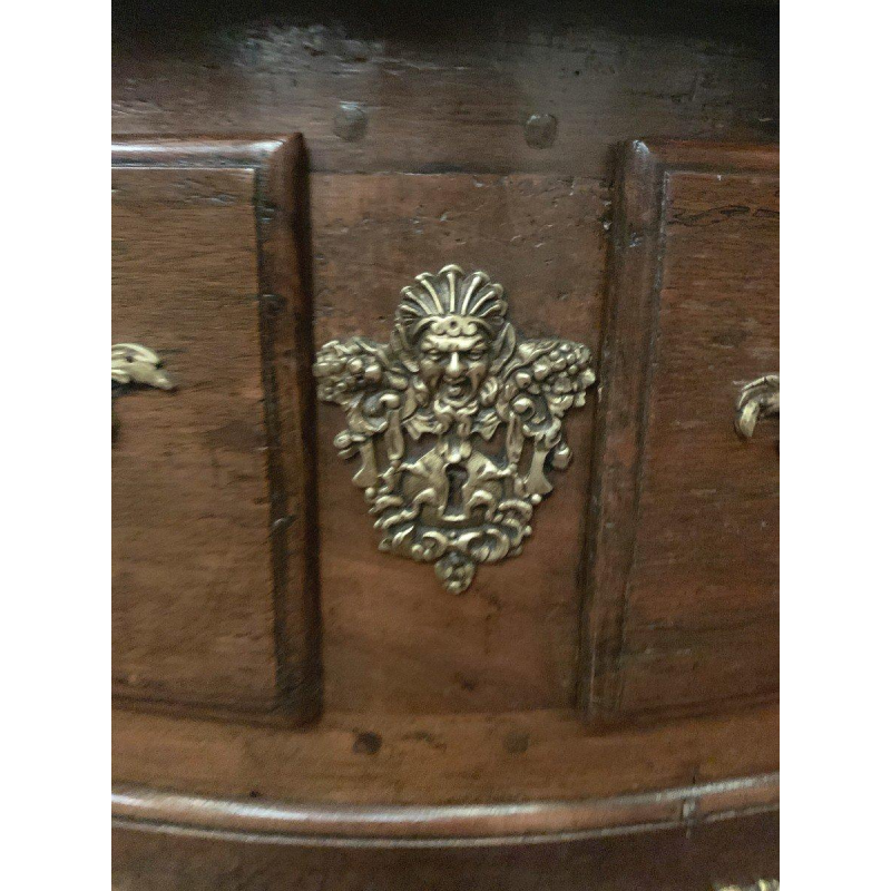 Provincial chest of drawers with a curved front, solid walnut – 18th century