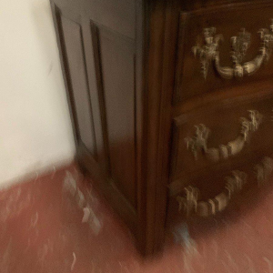 Provincial chest of drawers with a curved front, solid walnut – 18th century