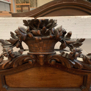 Liège-style buffet in two parts, made of patinated solid oak – 20th century