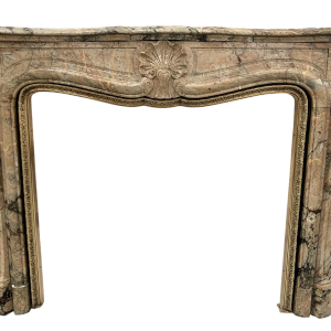 Louis XV style fireplace in red breccia marble – 19th century