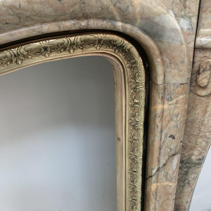 Louis XV style fireplace in red breccia marble – 19th century