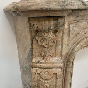 Louis XV style fireplace in red breccia marble – 19th century