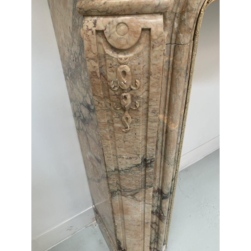 Louis XV style fireplace in red breccia marble – 19th century