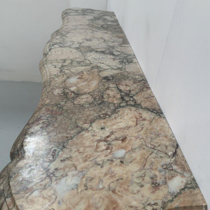 Open haard in Louis XV-stijl van rood brecciamarmer – 19e eeuw