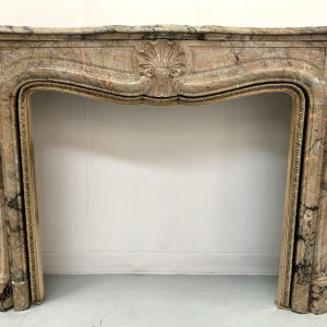 Louis XV style fireplace in red breccia marble – 19th century