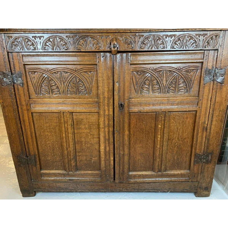 Carved and inlaid oak credenza, France, 17th century