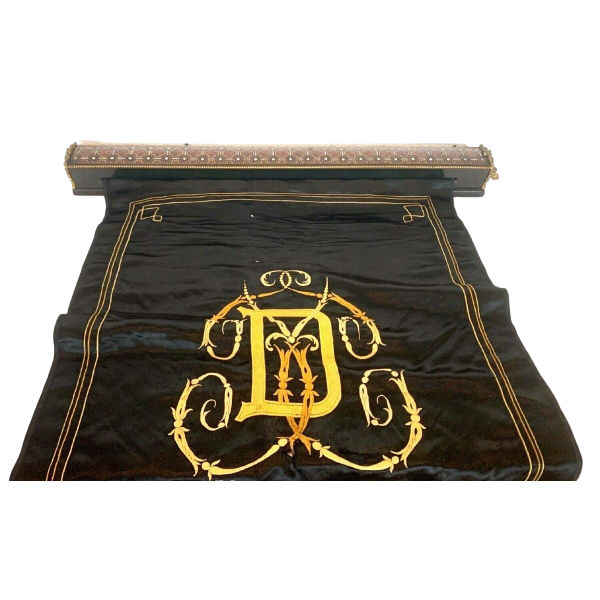 Écran de foyer à rouleau en marqueterie Napoléon III – XIXᵉ siècle