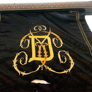 Écran de foyer à rouleau en marqueterie Napoléon III – XIXᵉ siècle