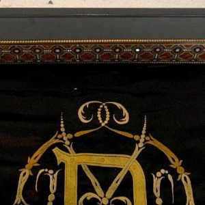 Napoleon III marquetry roller fireplace screen – 19th century