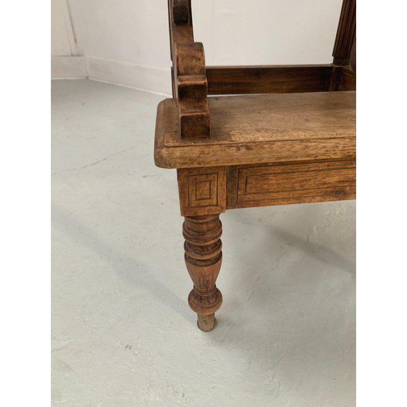 Bibliotheektrap van gebeitst hout met drie treden – 19e eeuw