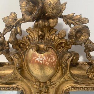 Louis XV style mirror in wood and stucco gilded with gold leaf – 19th century