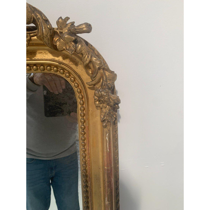 Louis XV style mirror in wood and stucco gilded with gold leaf – 19th century