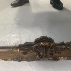 Spiegel in Lodewijk XV-stijl van hout en stucwerk, verguld met bladgoud – 19e eeuw