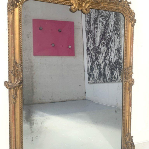 Louis XV style mirror in wood and stucco gilded with gold leaf – 19th century
