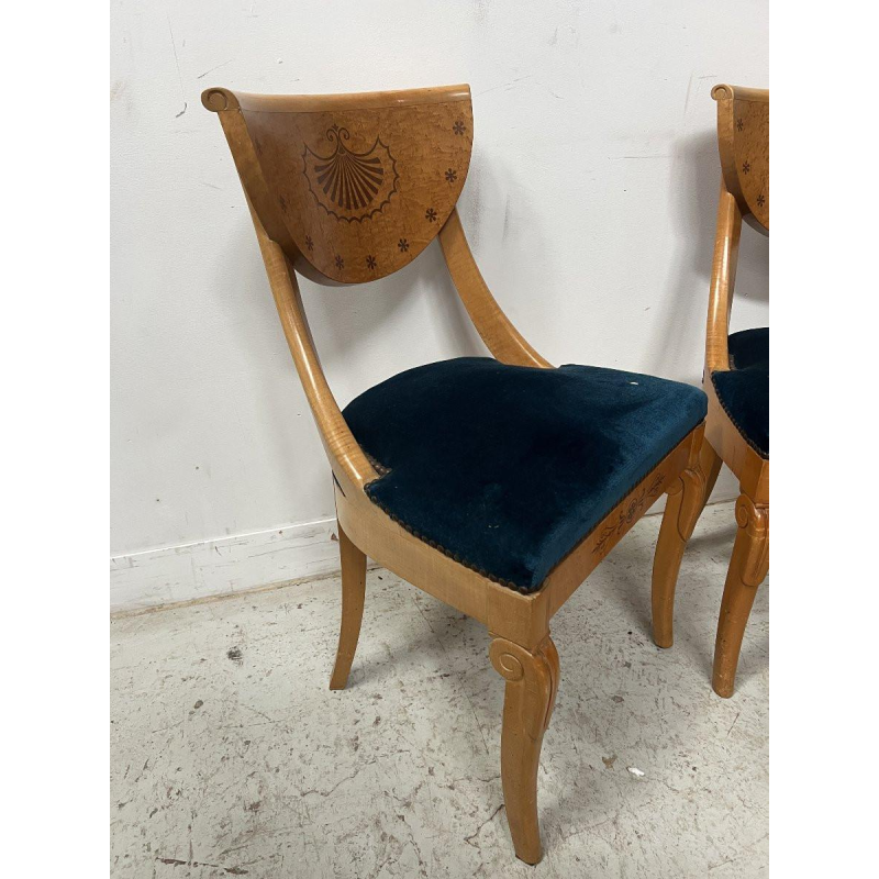 Set van vier esdoornhouten stoelen in Charles X-stijl – 20e eeuw