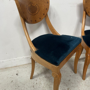Set of four Charles X style maple wood chairs – 20th century