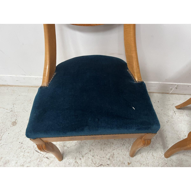 Set of four Charles X style maple wood chairs – 20th century