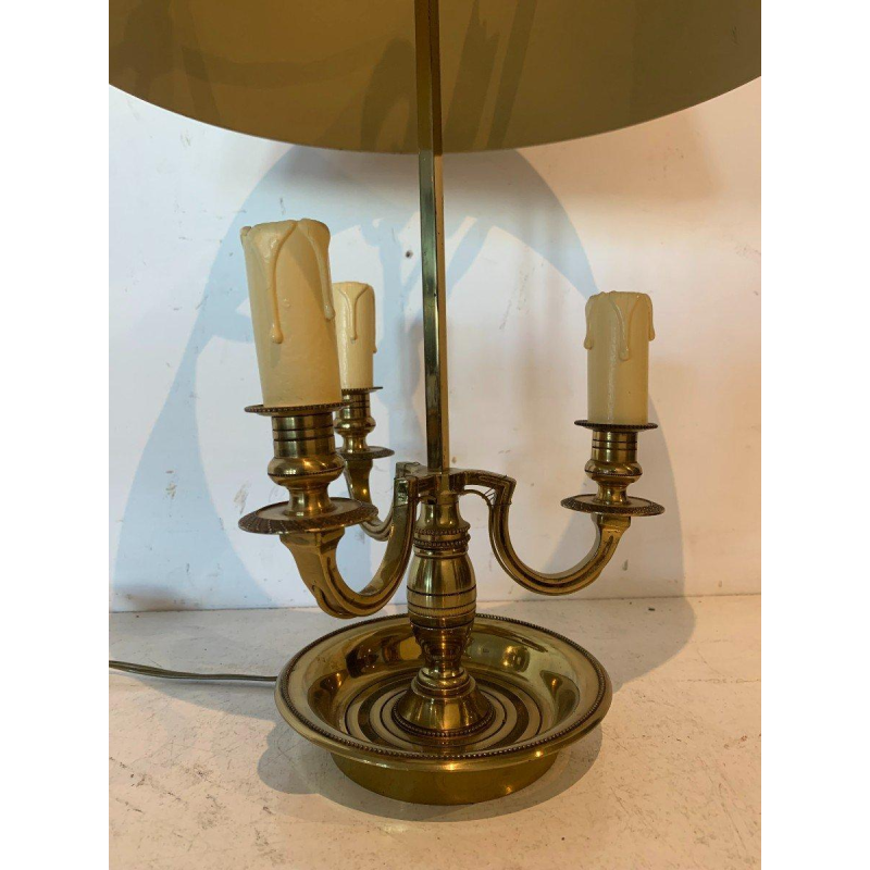 Bronze and patinated sheet metal bouillotte lamp – 20th century