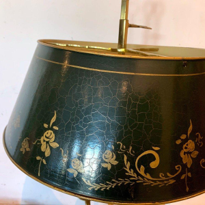 Bronze and patinated sheet metal bouillotte lamp – 20th century