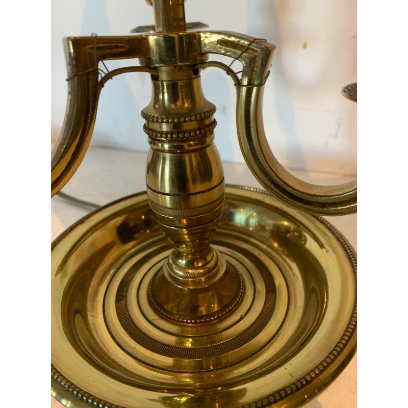 Bronze and patinated sheet metal bouillotte lamp – 20th century