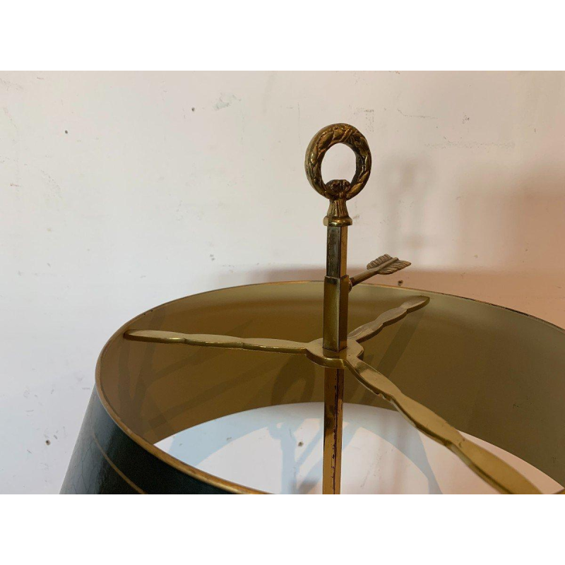 Bronze and patinated sheet metal bouillotte lamp – 20th century