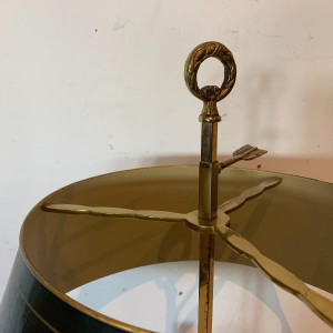 Bronze and patinated sheet metal bouillotte lamp – 20th century