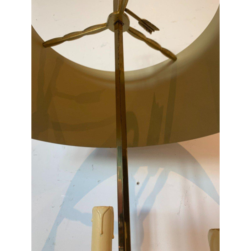 Bronze and patinated sheet metal bouillotte lamp – 20th century
