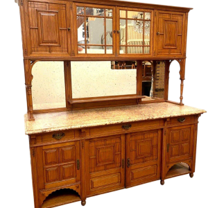 Buffet vitrine double corps de style Louis XVI en bois massif – XXᵉ siècle