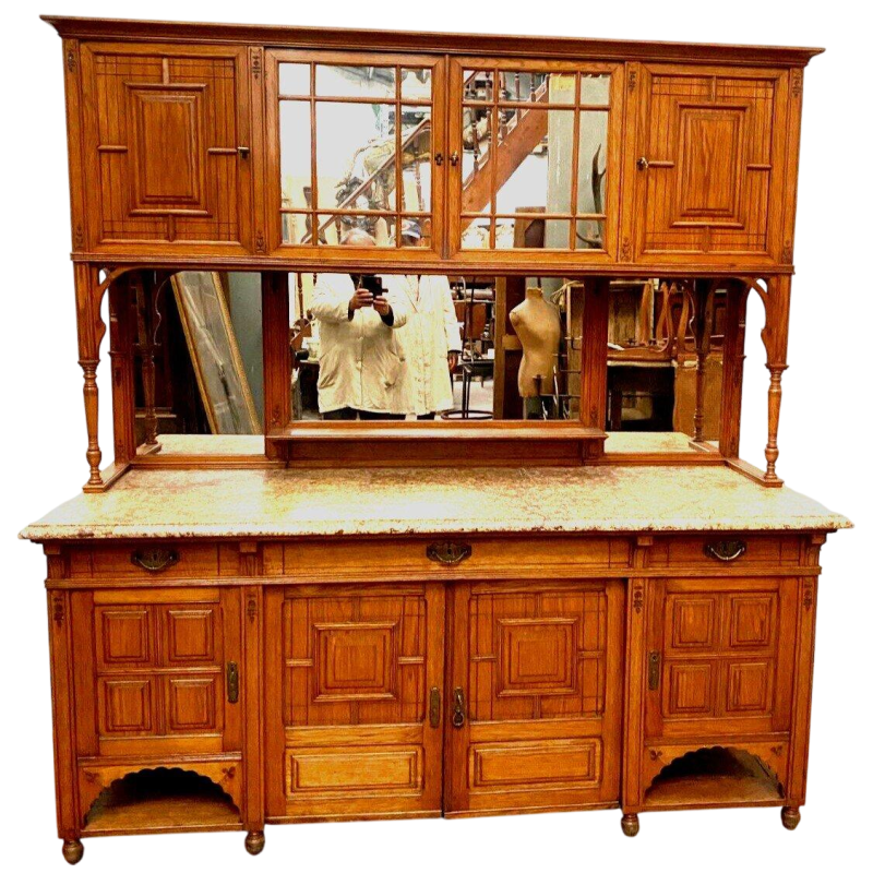Double-bodied Louis XVI style display cabinet in solid wood – 20th century