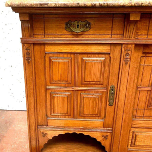 Dubbelwandige vitrinekast in Lodewijk XVI-stijl van massief hout – 20e eeuw