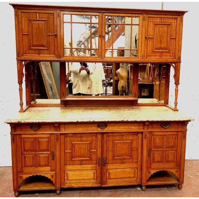 Double-bodied Louis XVI style display cabinet in solid wood – 20th century