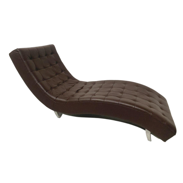 Black leather checkered relaxation bench – 20th century