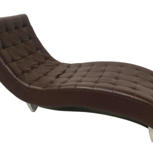 Black leather checkered relaxation bench – 20th century