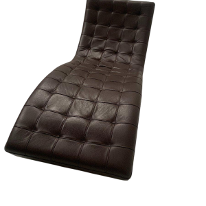 Banquette de relaxation en damier de cuir noir – XXᵉ siècle