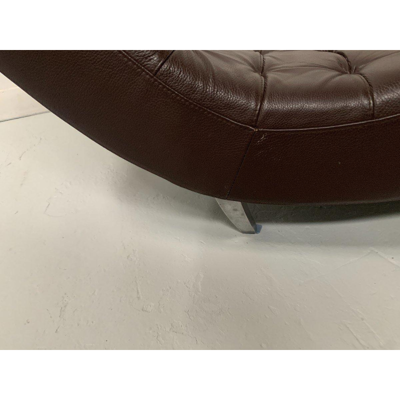 Black leather checkered relaxation bench – 20th century