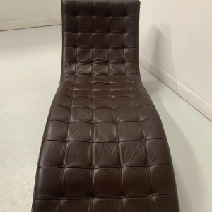 Black leather checkered relaxation bench – 20th century