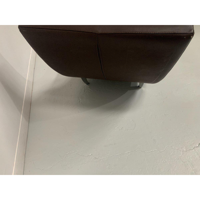 Zwarte leren relaxbank met ruitpatroon – 20e eeuw