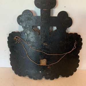 Ingelegd houten paneel, versierd met gevleugelde engelen – 19e eeuw