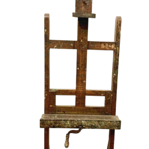 Solid oak rack and pinion painting easel – 19th century